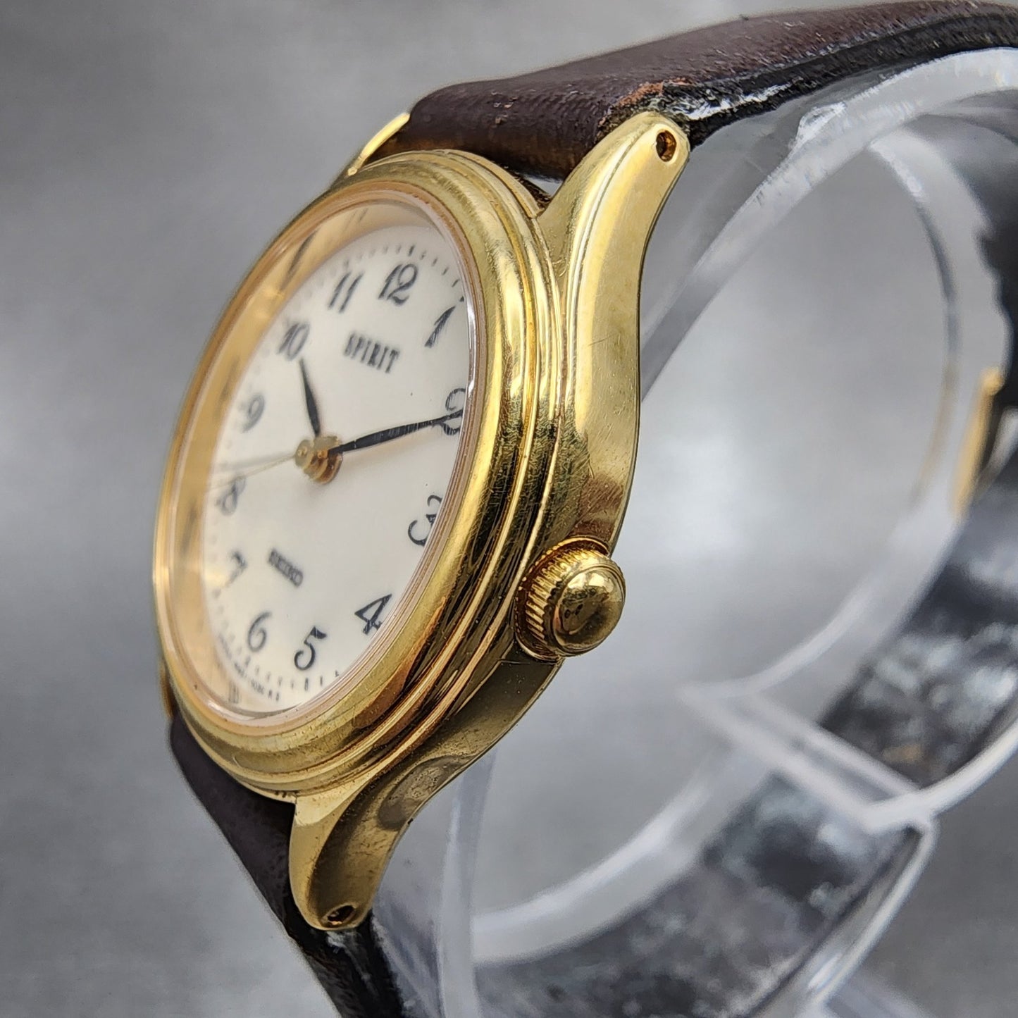 Seiko Spirit Watch Women 24mm White Dial Gold Tone 4n210540 New Battery2