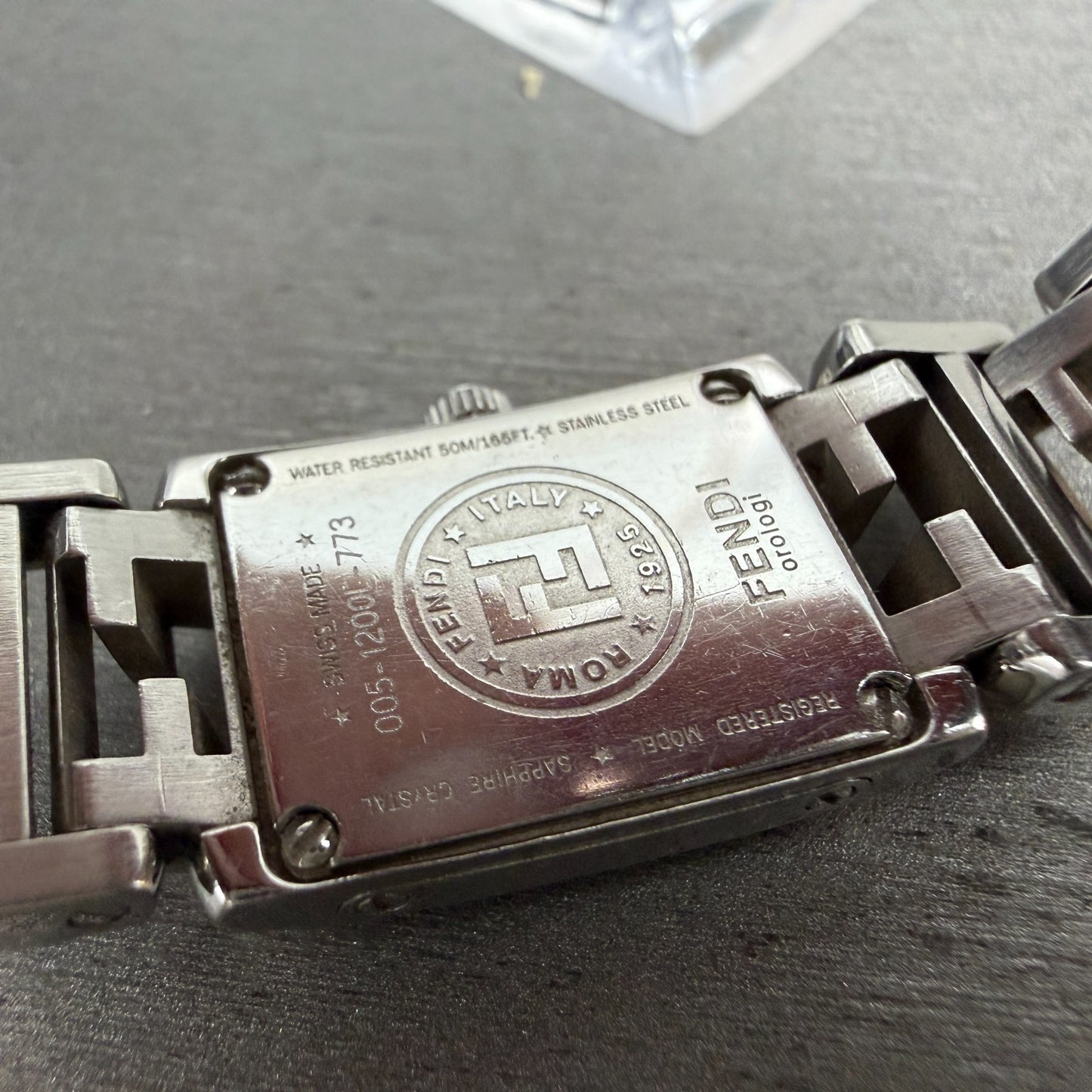 Fendi 1200L Tank Watch Women 16mm Silver Dial Steel Rectangle New Battery W/Box11