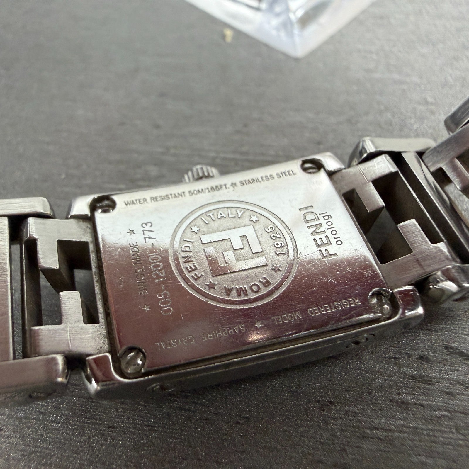 Fendi 1200L Tank Watch Women 16mm Silver Dial Steel Rectangle New Battery W/Box11