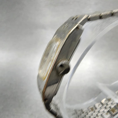 Seiko Tank Watch Women 12mm Silver Dial Silver Tone Rectangle Manual Wind Runs2