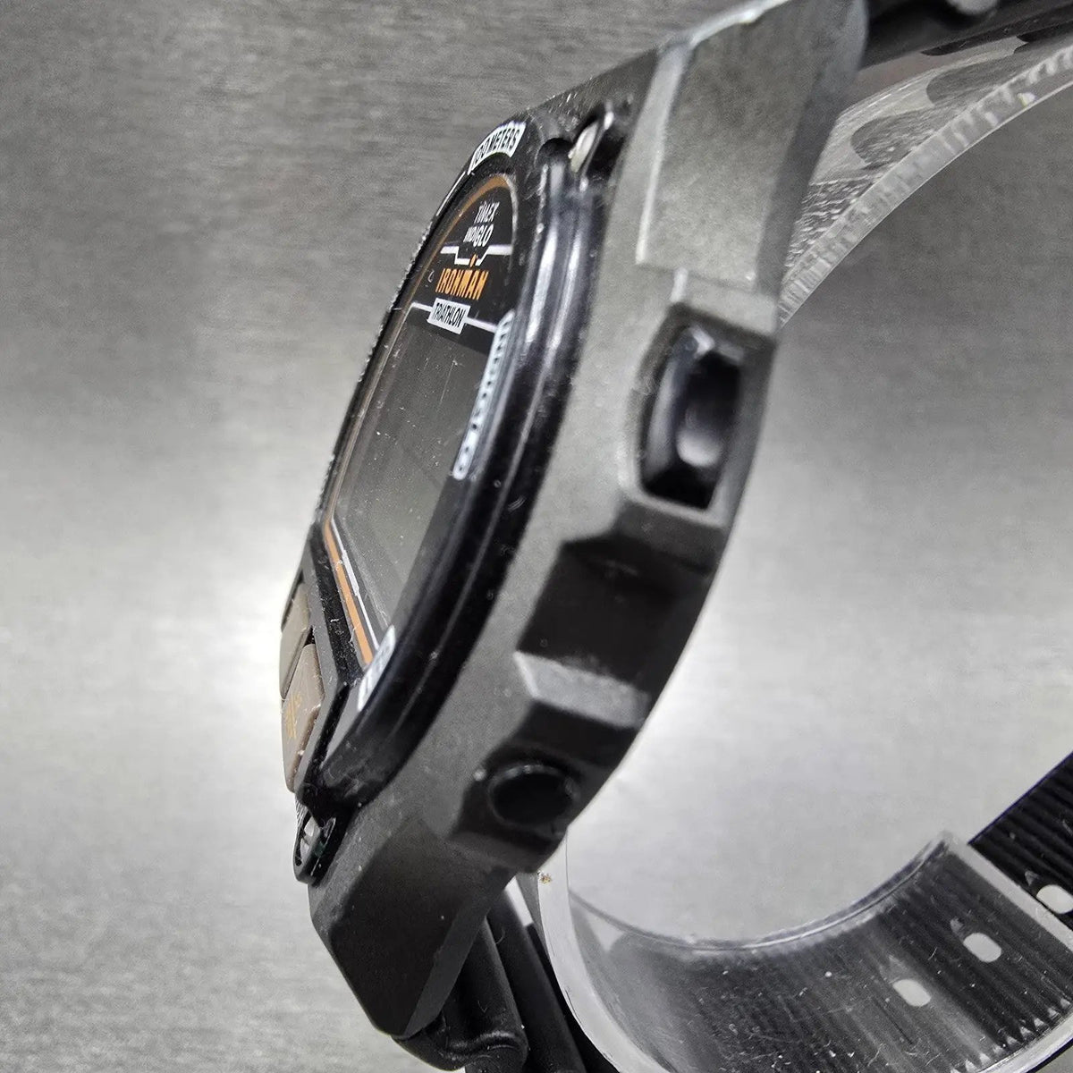 Timex Ironman Watch Men 39mm Gray Black Alarm Chronograph New Battery Vintage JL2