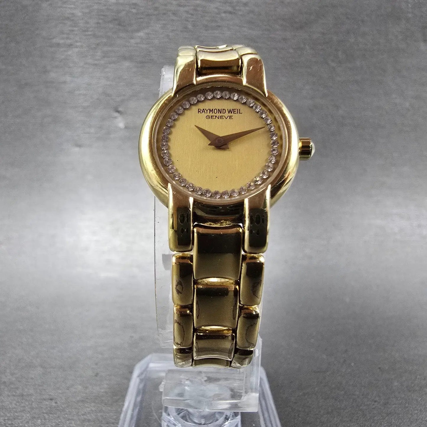 Raymond Weil Watch Women 21mm Champagne Dial Gold Plated Round 3740-1 NewBattery5