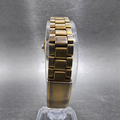 Seiko 5 Automatic Watch Women 24mm Silver Dial Gold Daydate 4206-0332 Round Runs7