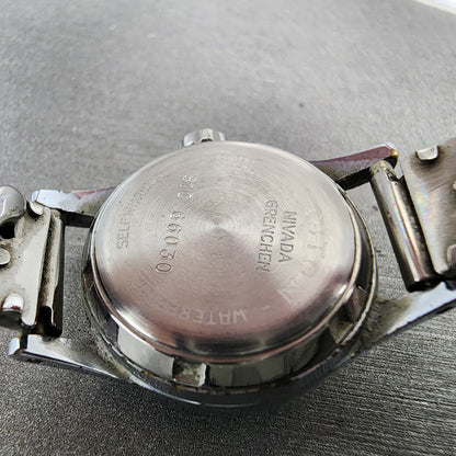 Croton Nivada Grenchen Aquamatic Watch Women 22mm Cream Dial Silver Tone Runs8