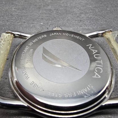 Nautica Watch Men 42mm Silver Dial Stainless Steel Round N07556L New Battery6