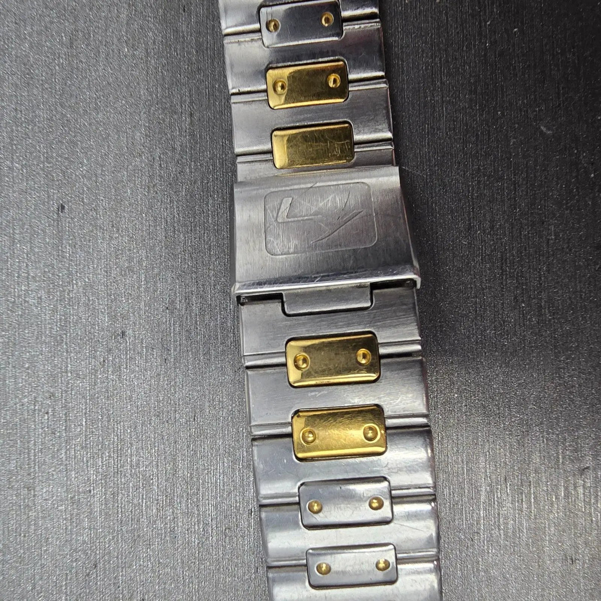 Seiko Landy Bracelet 18mm Stainless Steel Two Tone Folding Clasp VTG Japan4