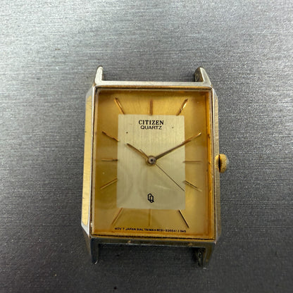 Citizen CQ Tank Watch Men 25mm Champagne Dial Gold Rectangle 6031-S06291 PARTS0