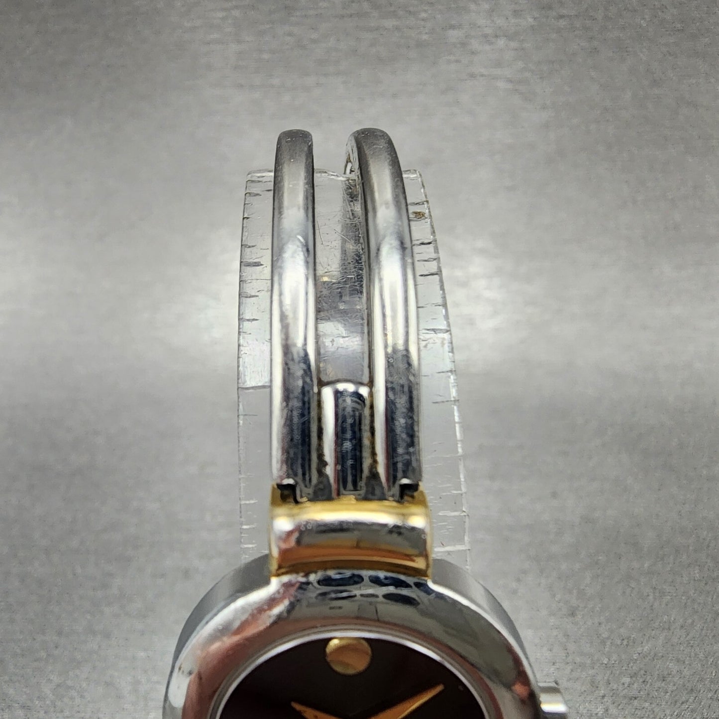 Movado Harmony Watch Women 23mm Black Dial Two Tone Round 97 A1 809 A PARTS5
