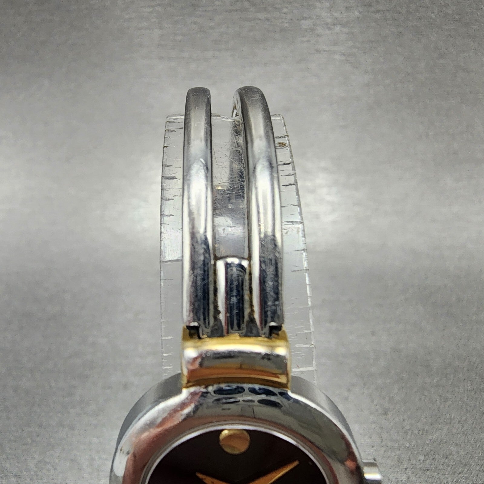 Movado Harmony Watch Women 23mm Black Dial Two Tone Round 97 A1 809 A PARTS5