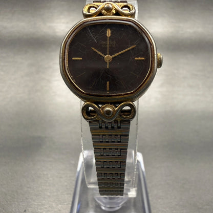 Seiko Watch Women 22mm Brown Dial Two Tone Oval 1421-5500 Vintage New Battery5