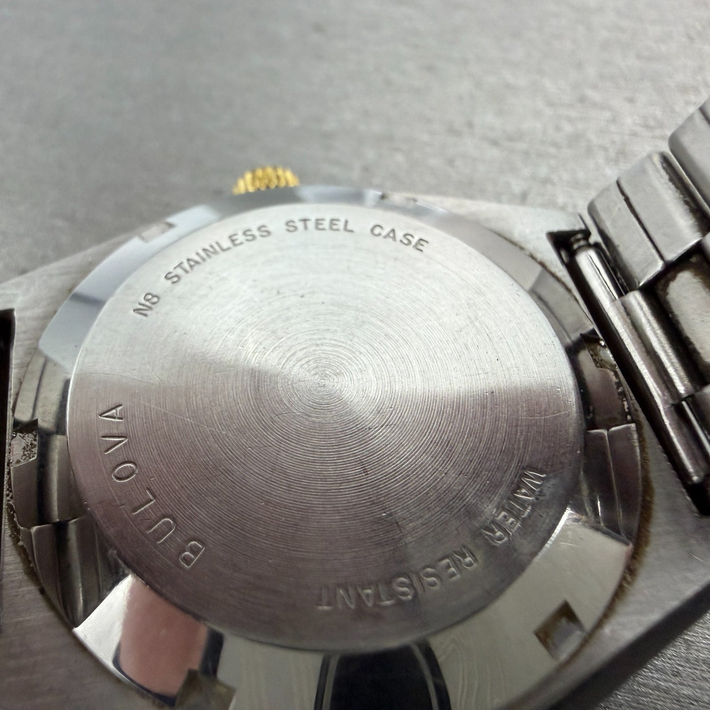 Bulova Set-O-Matic Watch Men 35mm Silver Dial Two Tone Daydate Automatic Runs9