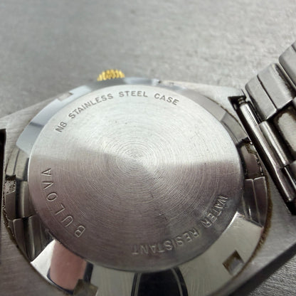 Bulova Set-O-Matic Watch Men 35mm Silver Dial Two Tone Daydate Automatic Runs9