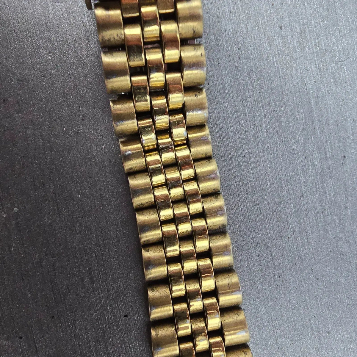 Seiko President Bracelet Stainless Steel Gold Tone Tri Folding Clasp VTG4