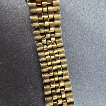 Seiko President Bracelet Stainless Steel Gold Tone Tri Folding Clasp VTG4