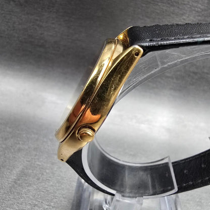 Seiko Watch Men 35mm Black Dial Gold Tone Daydate Round 7N43-8A99 New Battery3