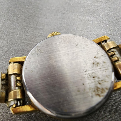 VTG Tissot Watch Women 20mm Gold Dial Gold Plated Round Manual Wind Runs