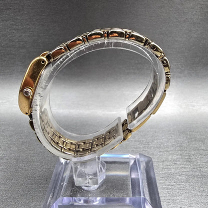 Seiko Watch Women 18mm White Dial Gold Tone Oval 1N01-5C19 New Battery Vintage J6