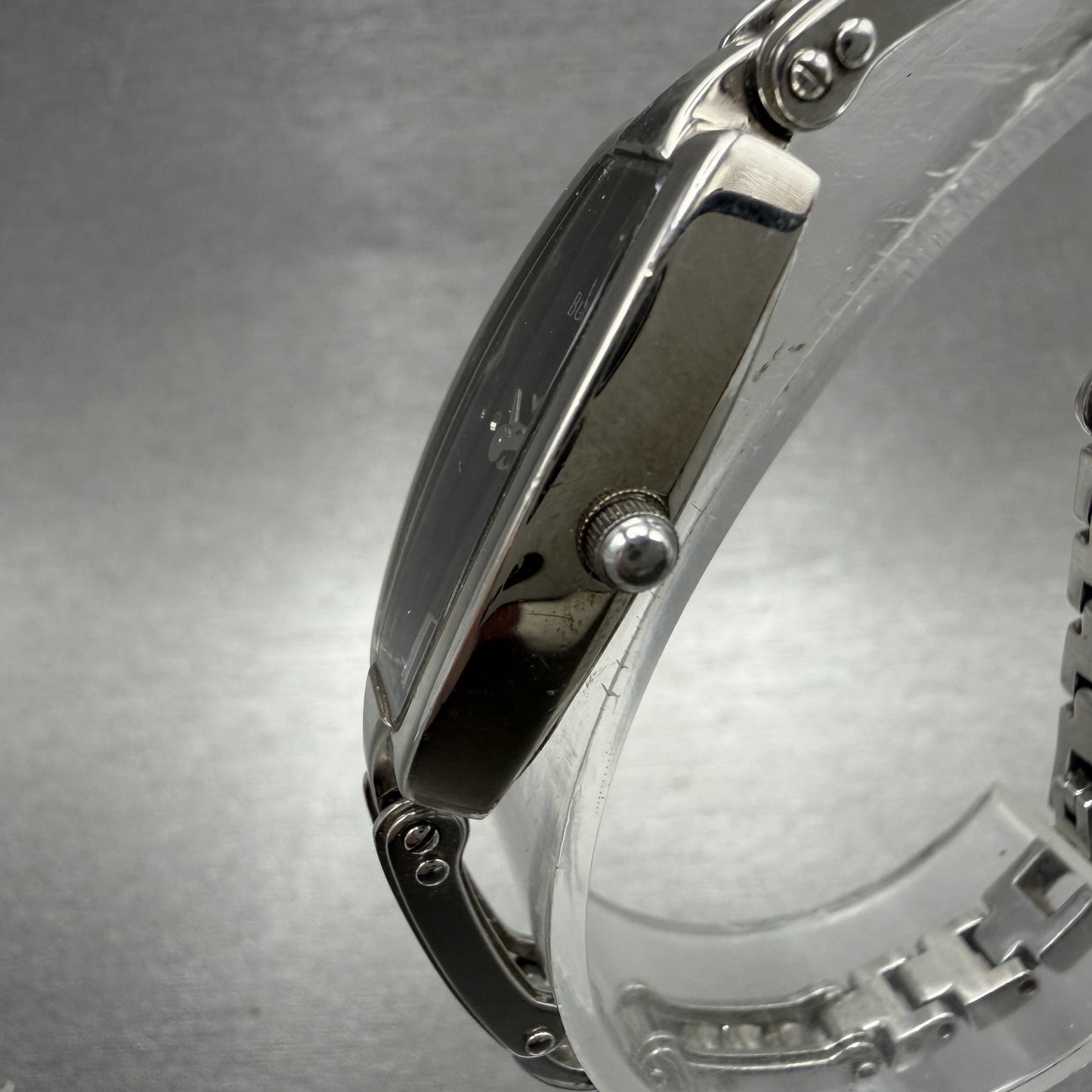 Bulova Tank Watch Women 14mm Black Dial Silver Tone Rectangle 96T15 New Battery2