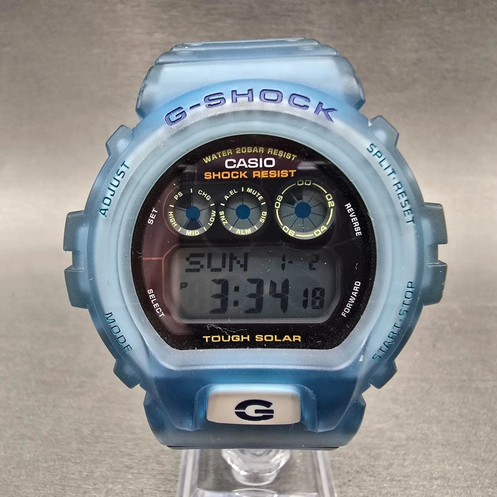 Casio G-Shock G-6900EB Watch Men 52mm Blue Alarm Chronograph Digital Solar0