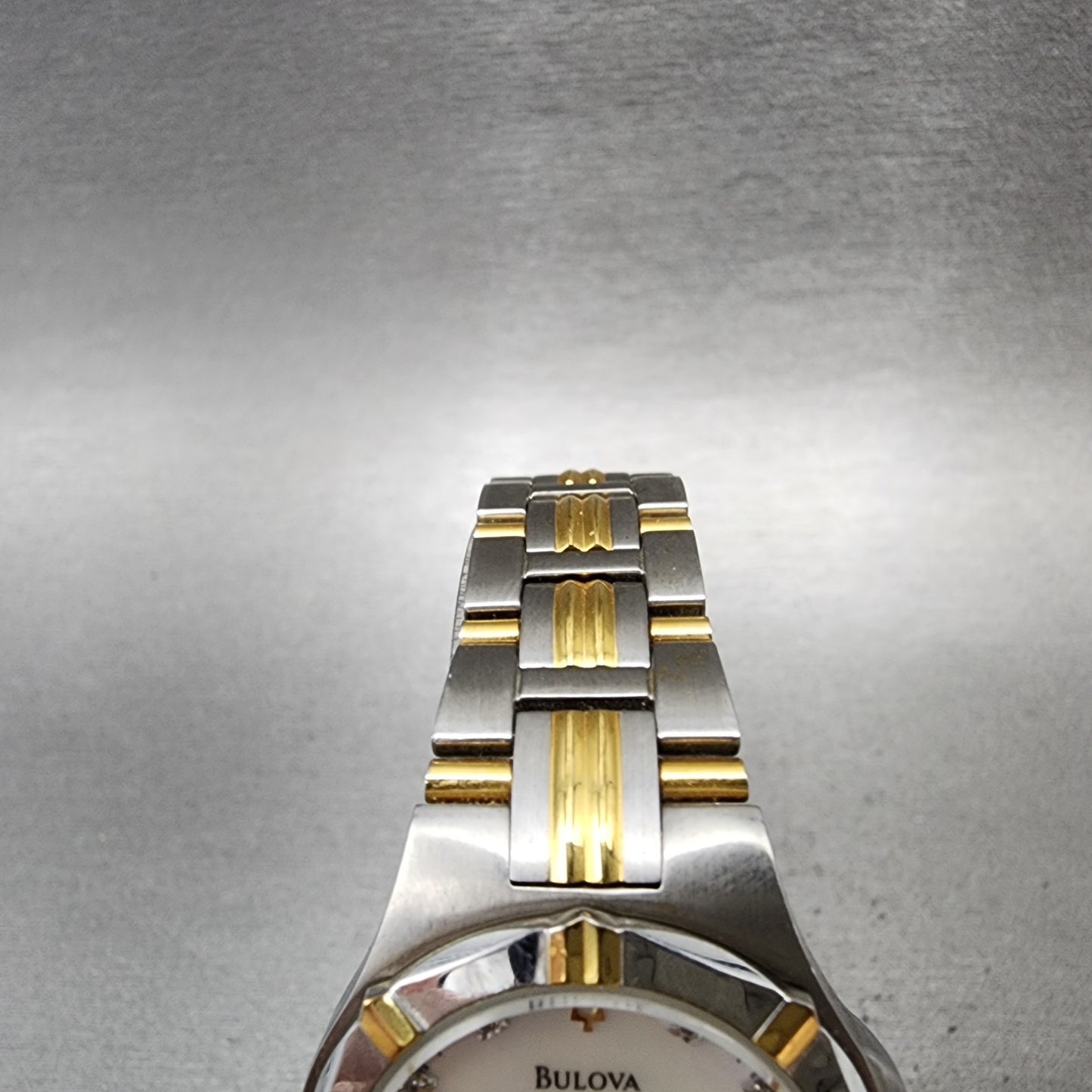 Bulova Watch Women 29mm MOP Dial Two Tone Date Round 98P116 New Battery4