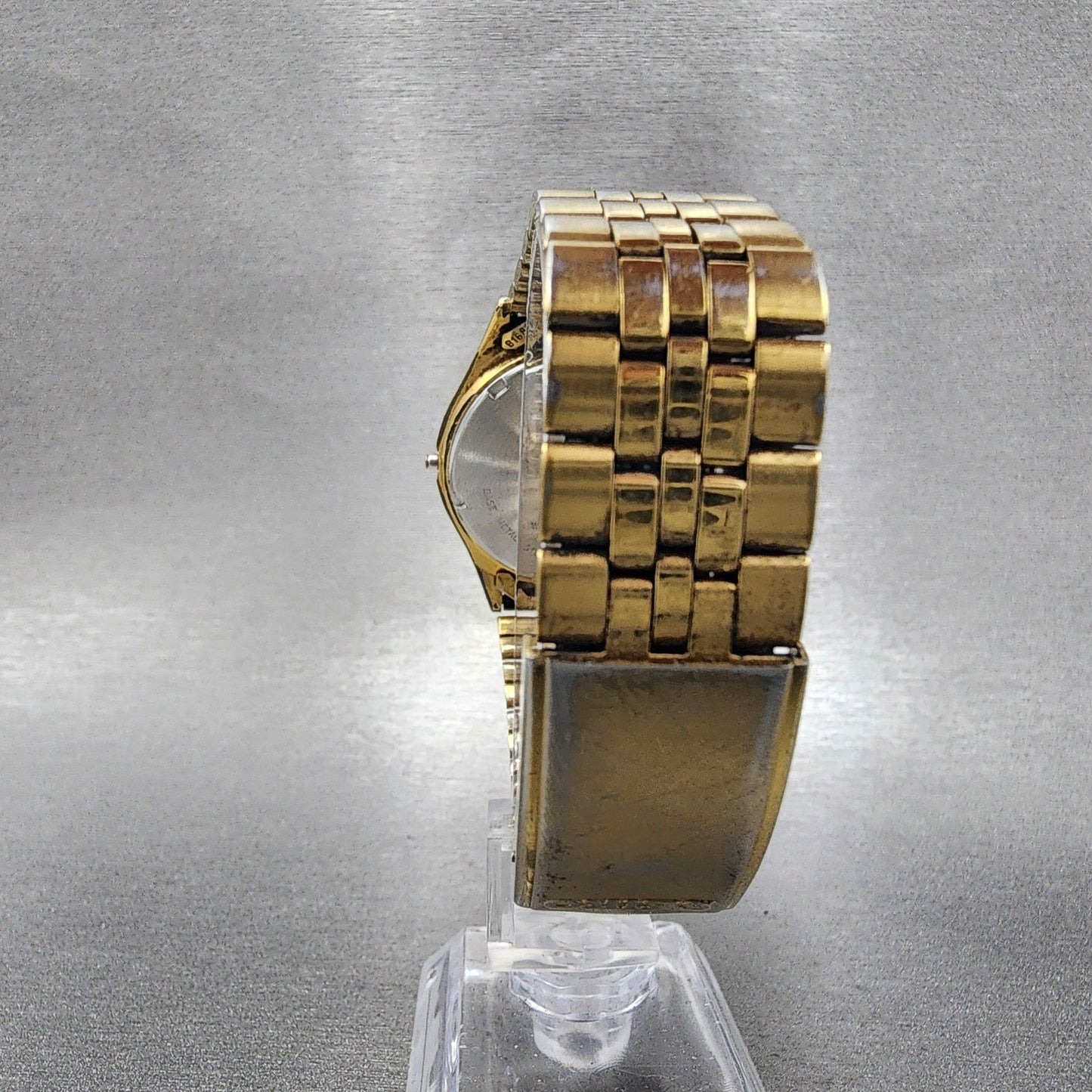 Seiko SQ Watch Men 35mm Champagne Dial Gold Tone Daydate 5y238049 NewBatt READ!7