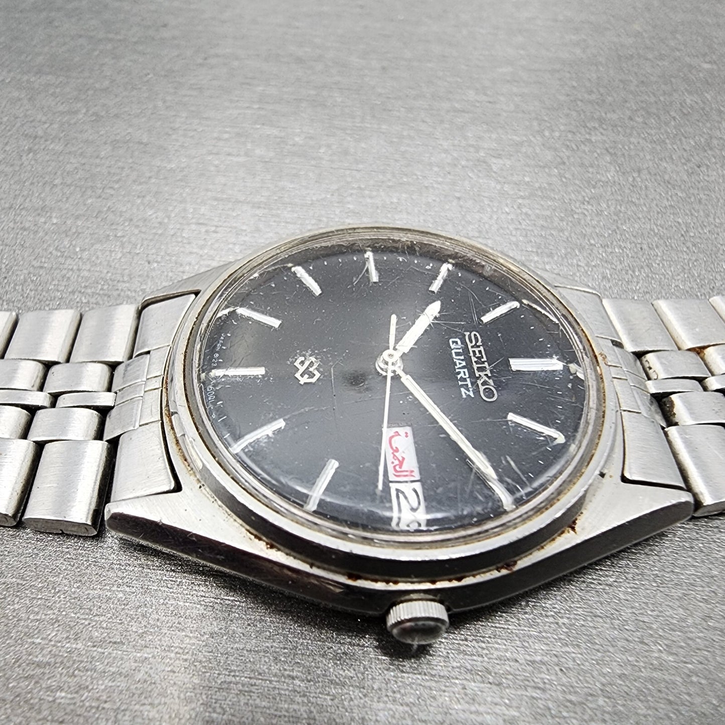 Seiko SQ Watch Men 34mm Blue Dial Steel Daydate Round 81236060 PARTS4