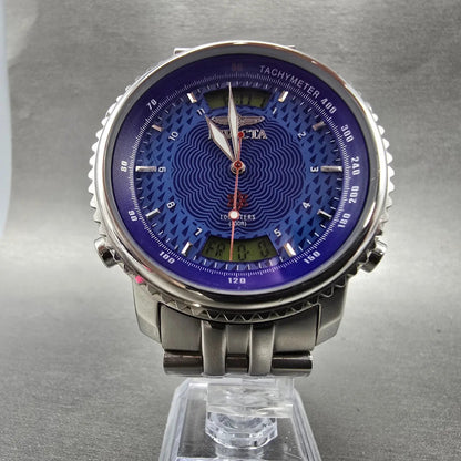 Invicta Atomic Watch Men 44mm Blue Dial Steel Chronograph 4045 New Battery LP6