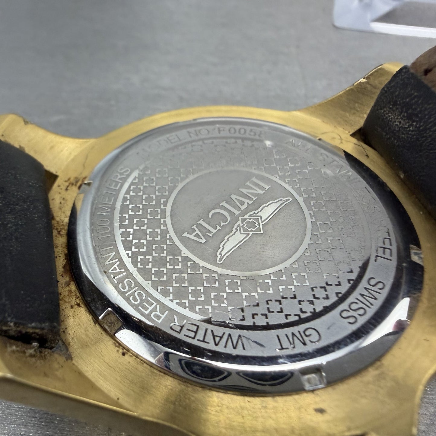 Invicta Specialty GMT Watch Men 50mm Black Dial Gold Tone Date F0058 New Battery9