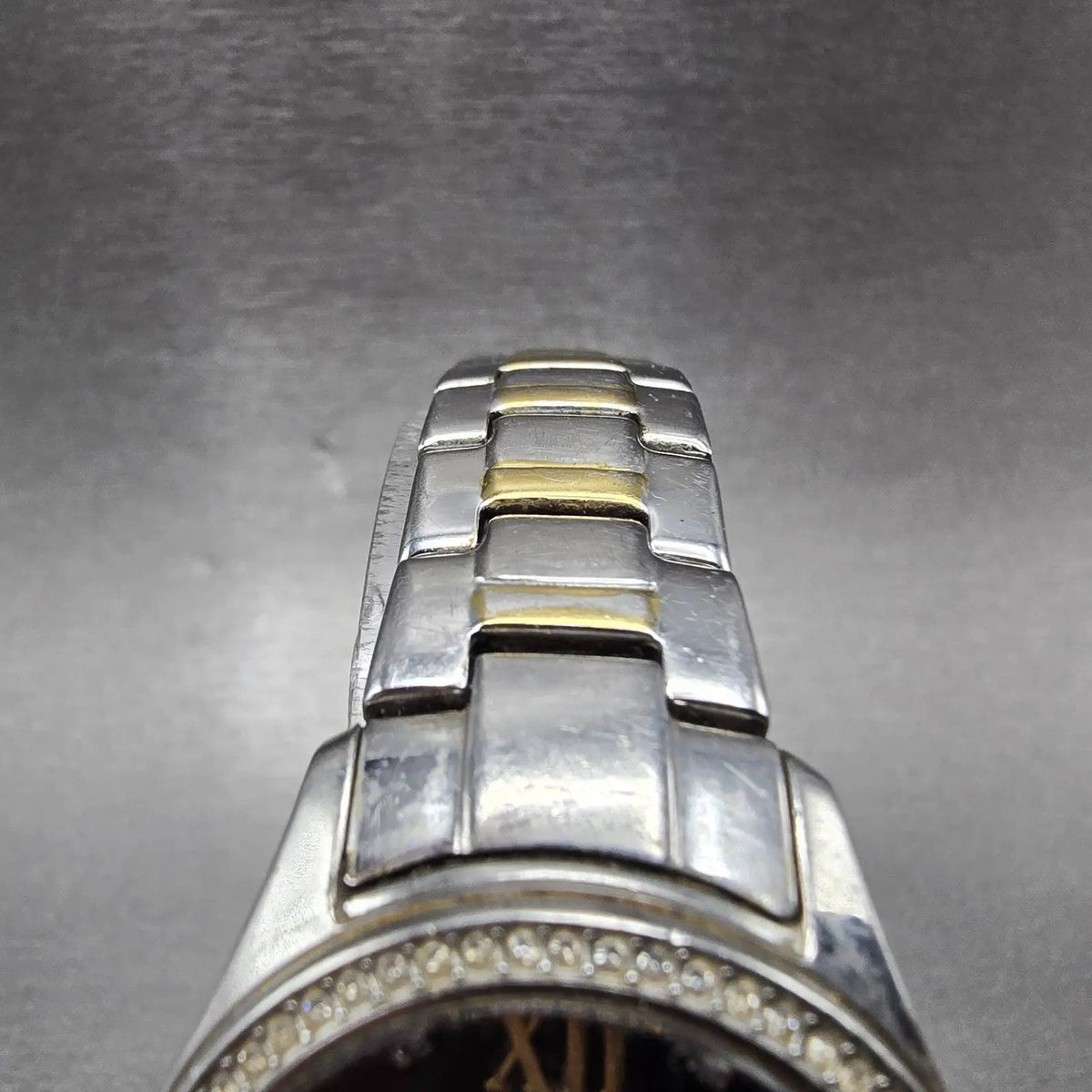 Citizen Eco-Drive Silhouette Crystal Watch Women 30mm Black Dial Two Tone Date6