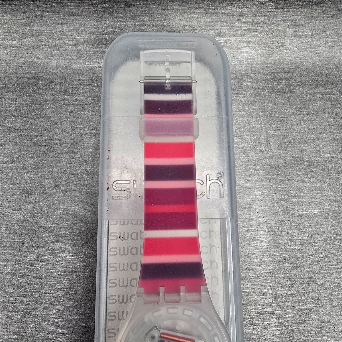 Swatch Tramonto Occaso Watch Men 41mm White Dial Clear Case SUOK138 New Battery9