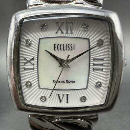 Ecclissi Watch Women 26mm MOP Dial 925 Sterling Silver Rectangle New Battery1