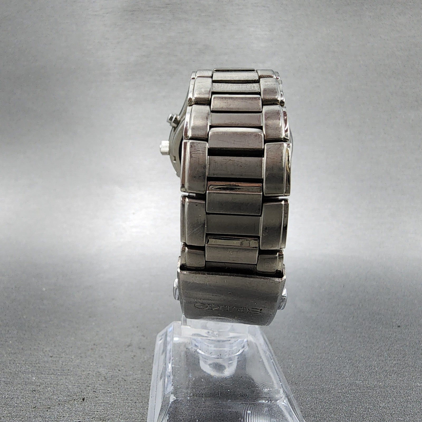 Seiko Solar Watch Men 38mm Silver Dial Titanium Atomic Date Round Runs 7B220AD08