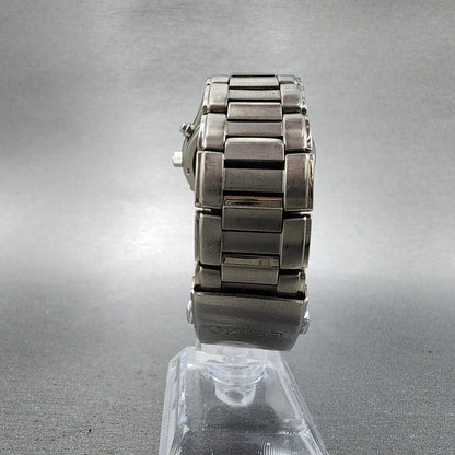 Seiko Solar Watch Men 38mm Silver Dial Titanium Atomic Date Round Runs 7B220AD08