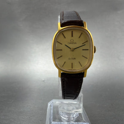 Omega De Ville Watch Women 22mm Gold Dial Gold Plated Manual Wind Runs 511.05095