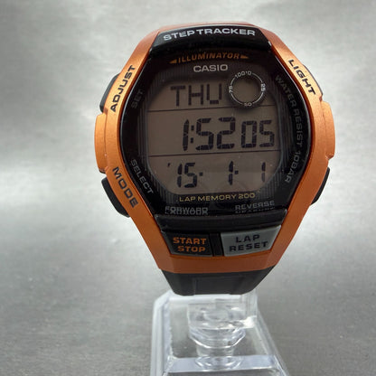Casio Illuminator Digital Watch Men 44mm Black & Orange Tone WS-2000H NewBattery5