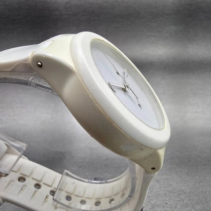 Swatch BASIC WHITE Chronograph Watch Men White Dial White Date SUSW400 New Batt3