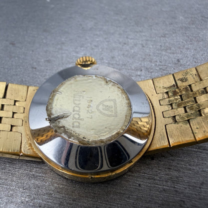 Nivada Monalisa Watch Women 24mm Gold Dial Gold Tone Date manual Wind Runs VTG9