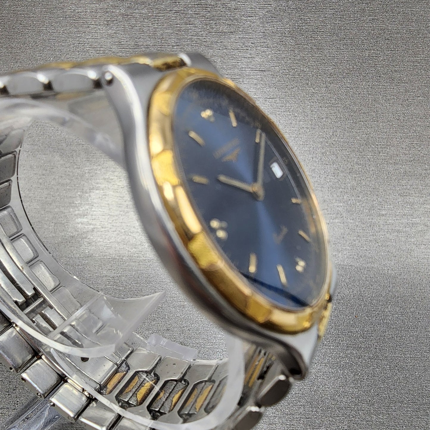 Longines Conquest Watch Men 33mm Blue Dial Two Tone Date Round 4020 New Batt3