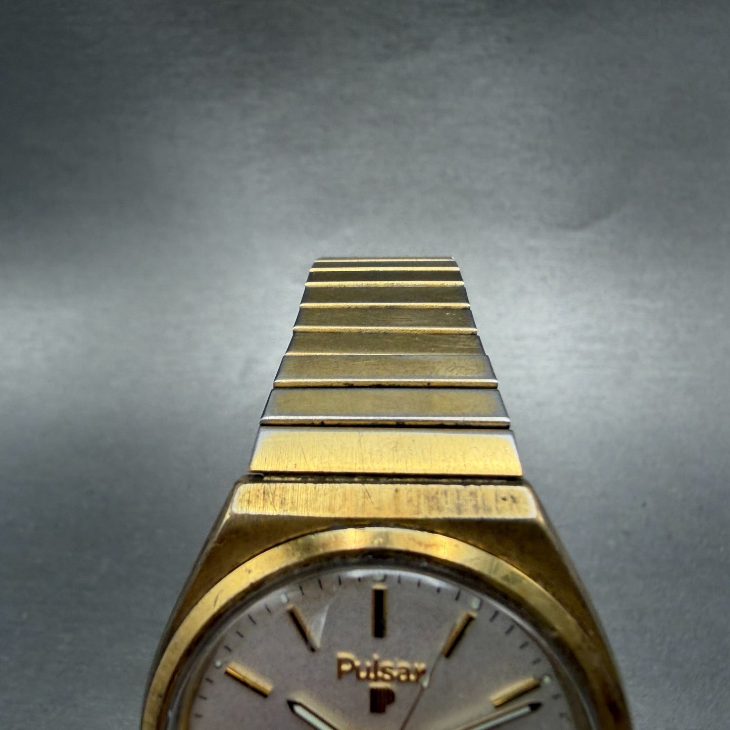 Seiko Pulsar Watch Men 36mm Silver Dial Gold Tone Daydate Y148-8029 New Battery4