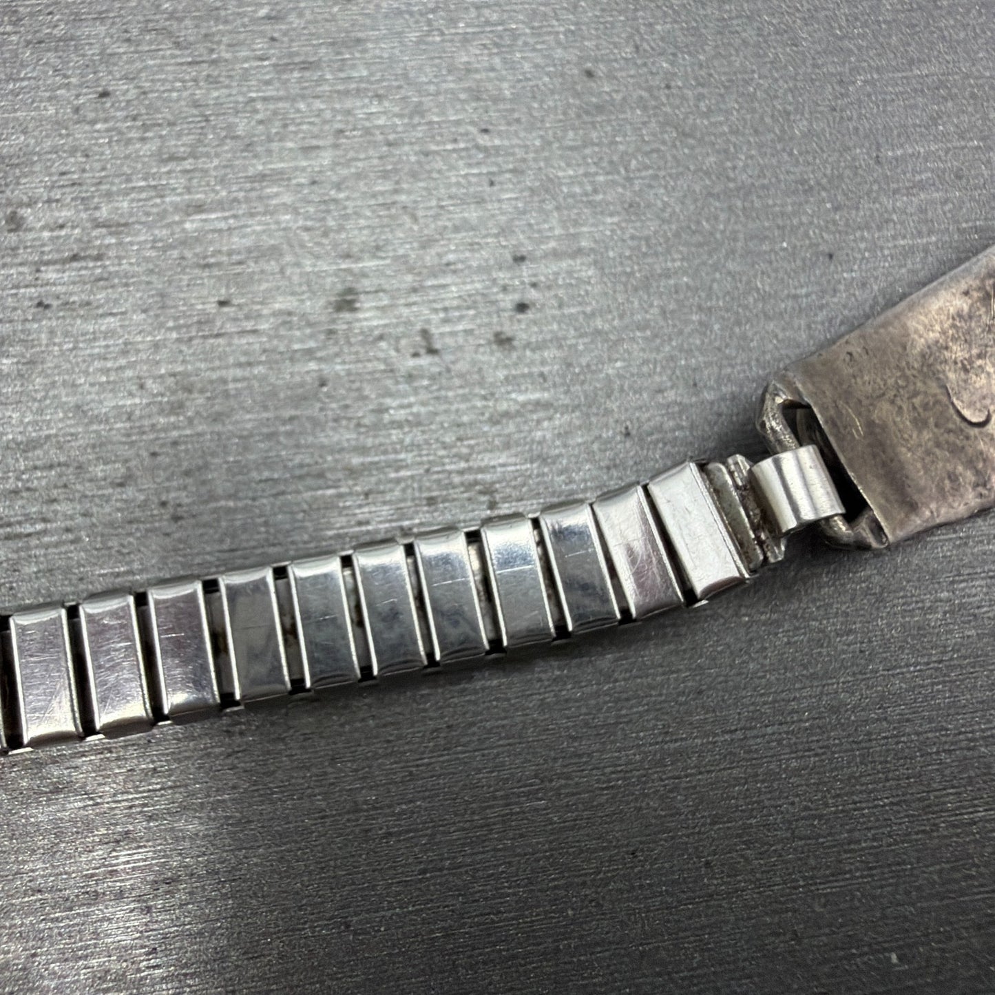 Navjo Sterling Silver Watch Band Tips Black Stones Inserts 10mm Vintage Ladies7