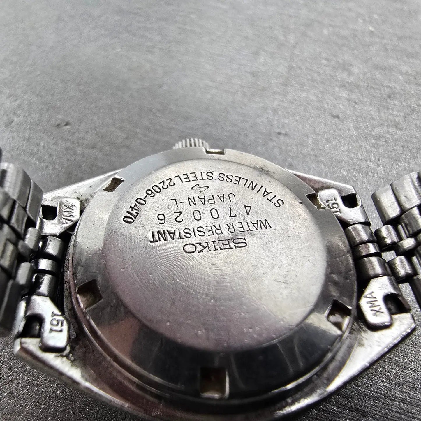 Seiko Automatic Watch Women 27mm Silver Dial Silver Tone Daydate 2206-0470 PARTS9