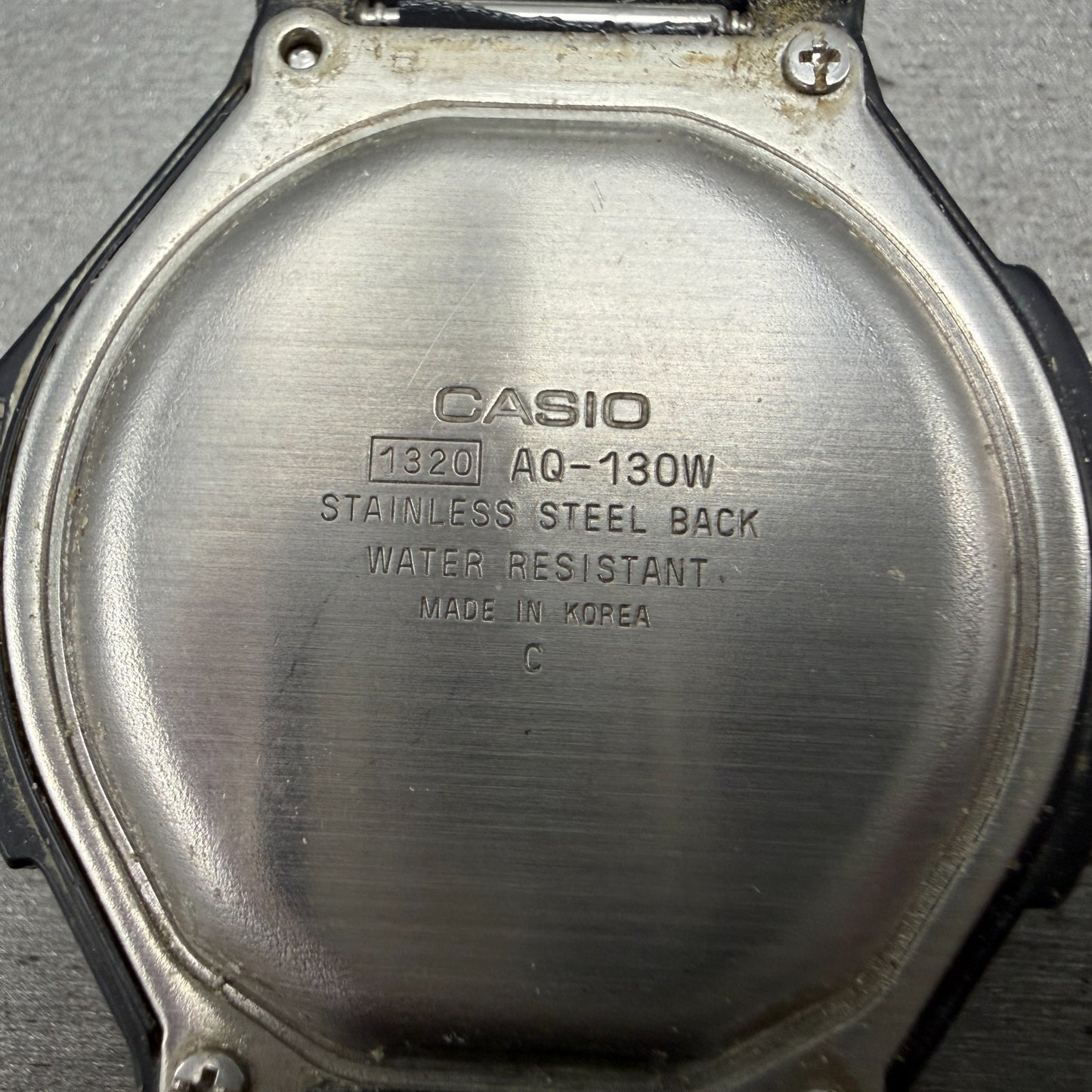 Casio AQ-130W Watch Men 42mm Cream Dial Black Alarm Chronograph New Battery6
