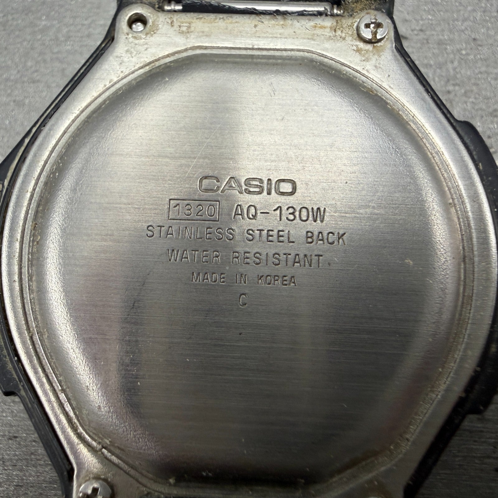 Casio AQ-130W Watch Men 42mm Cream Dial Black Alarm Chronograph New Battery6