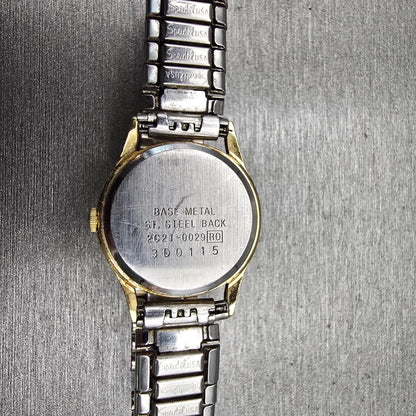 Seiko Watch Women 20mm Gold Dial Gold Tone Round 2C21-0029 New Battery Vintage10