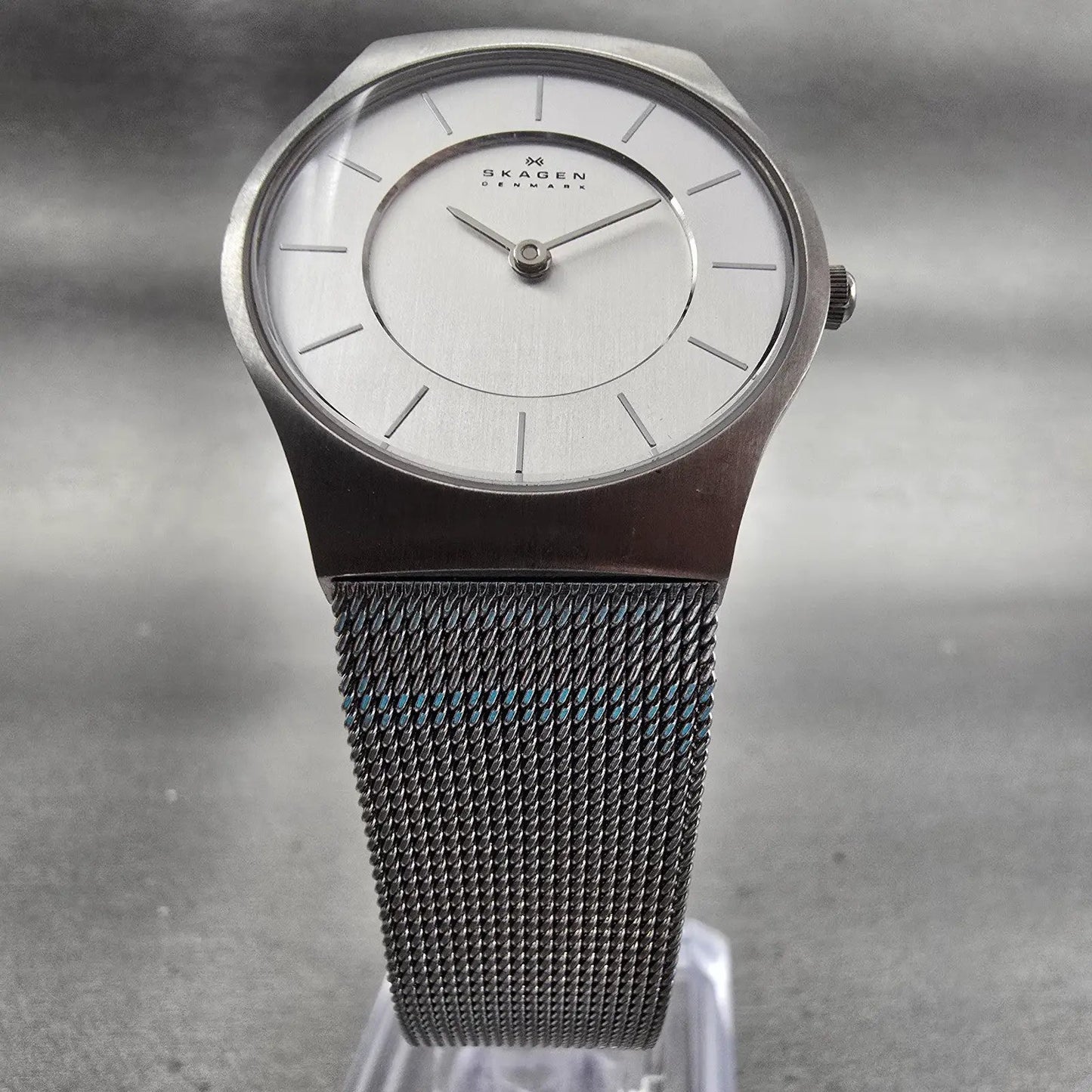 Skagen  Slimline Watch Women 28mm Silver Dial Silver Tone 233SSS New Batt5