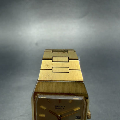 Seiko 5 Watch Tank Watch Women 21mm Champagne Dial Gold Tone Date  New Battery4