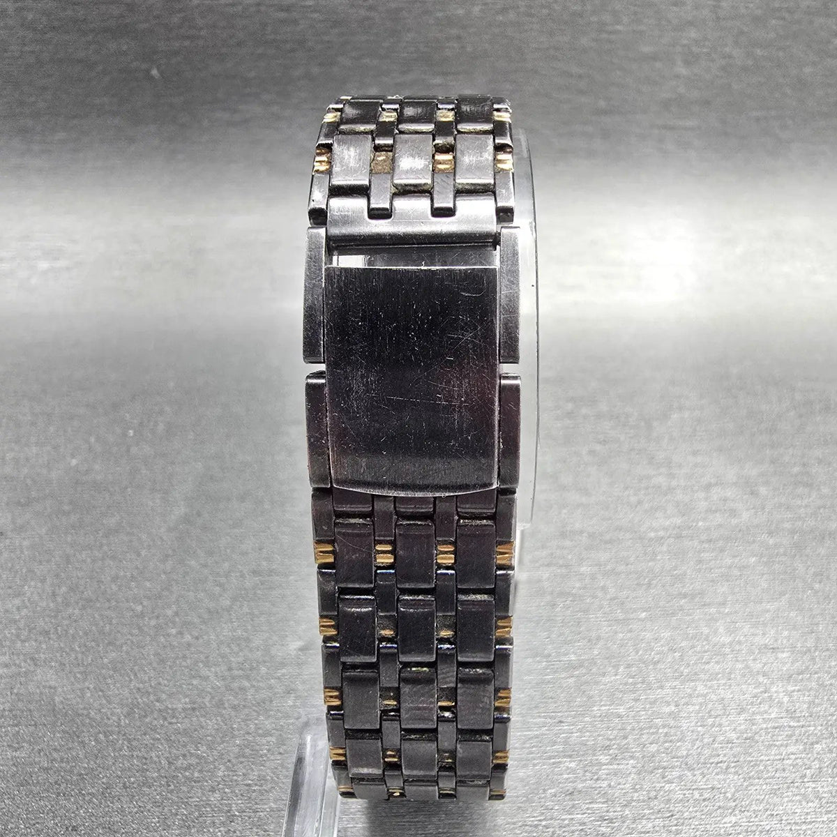 Seiko Watch Men 24mm Silver Dial Two Tone Date Rectangle 2A32-5230 New Battery7