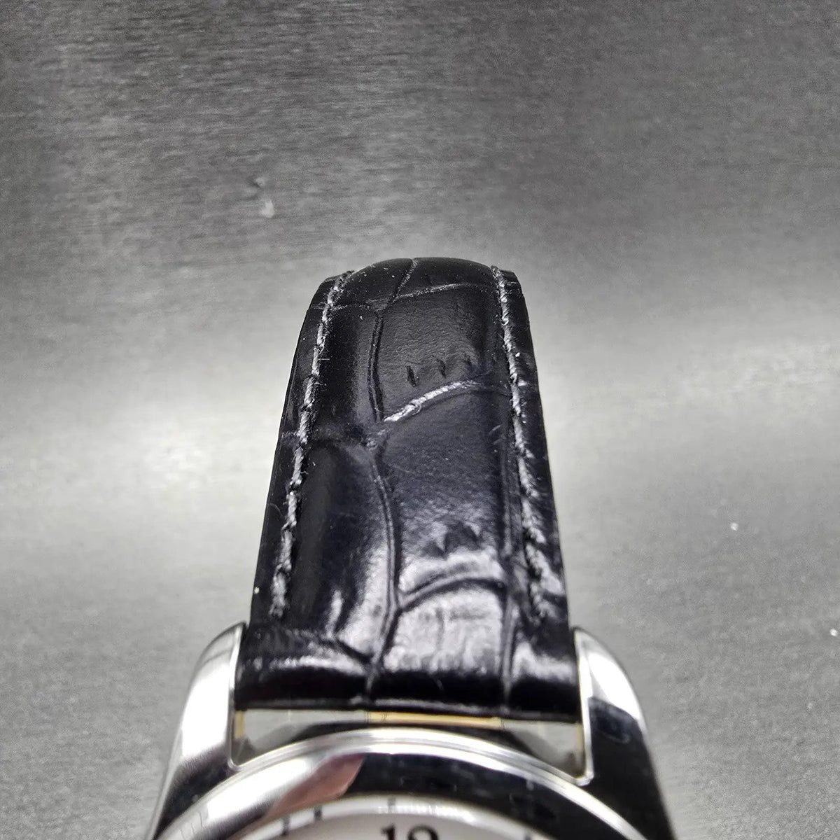 Seiko Watch Men 35mm White Dial Silver Tone Round 7N01-0EF0 Leather Band PARTS5