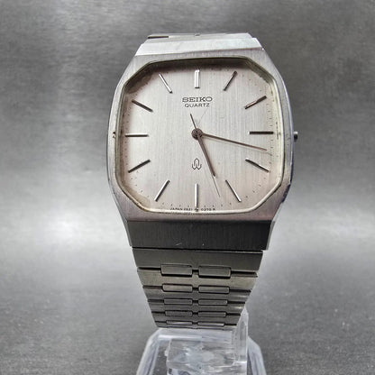 Seiko Tank Watch Men 31mm Silver Dial Silver Tone Rectangle 2621-5180 New Batt6