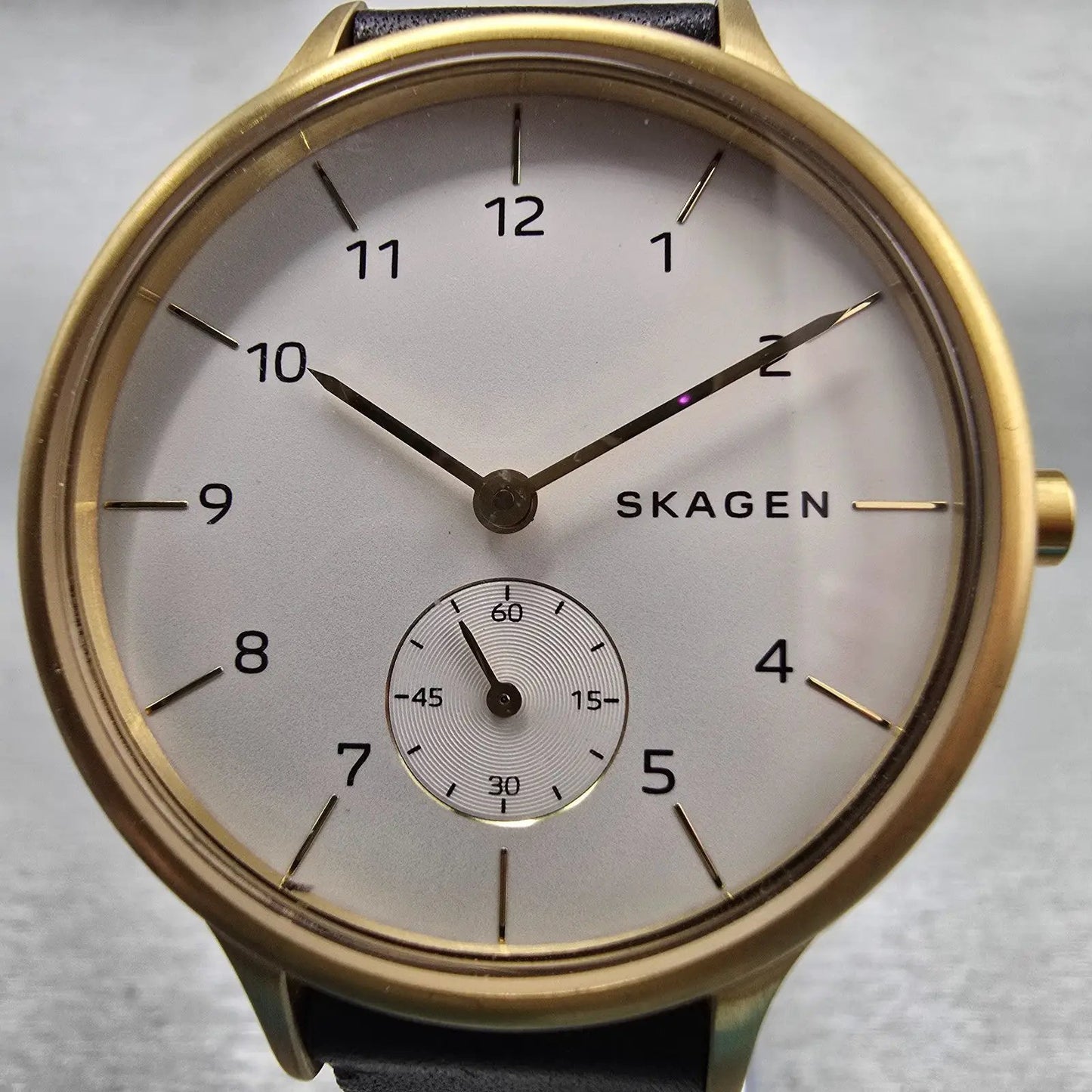 Skagen Anita Watch Women 34mm White Dial Gold Tone Round SKW2659 New Battery1